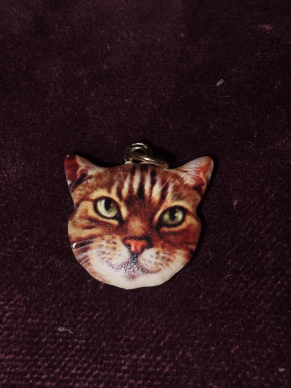 Cat Face Pendant Charm in Brown - Unbranded